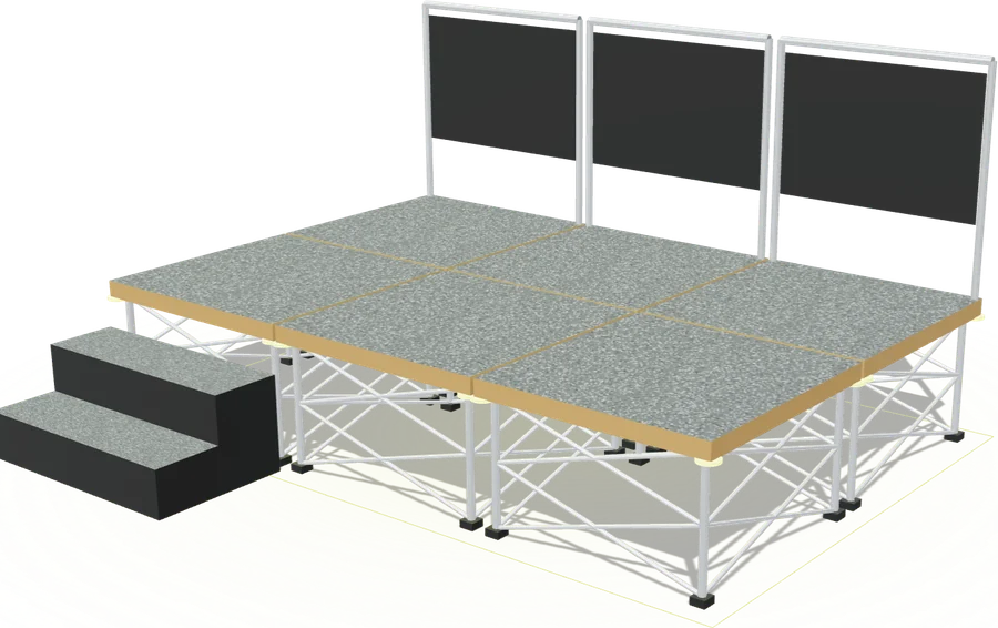 NexGen magnetic portable stage with handrails and steps