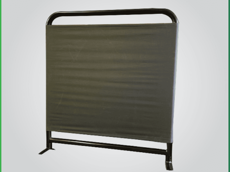 Handrails for NexGen Staging NexGen Stage handrails come in 2 sizes, to compliment the specific size of stage deck platform you have. Large are 890mm wide and Small are 460mm wide. Each Handrail is 1200mm tall, 200mm of which sits below the surface in the G-Clamp. The NexGen Handrails and G Clamps provide a strong, Large and Small Handrails, for staging safety barriers.