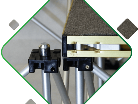 Why Using NexGen Magnetic Staging is Best For Your Budget? The magnetic connections used in NexGen platinum portable staging, simply last longer than lockable systems. They do not fail over time, through repeated use. This means you will not be replacing or repairing these locks in months and years to come, something staging users know NexGen Riser Legs for Platinum staging range