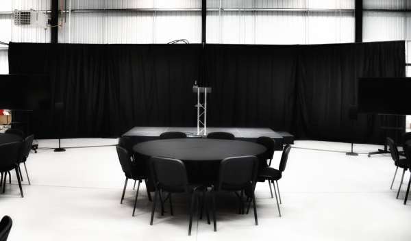 NexGen Backdrop Frame Pipe Drape Our NexGen Fastfix pipe and drape backdrop in black. Fully adjustable in both height and width. Adjust the frame from 2m width to 3m width.  Adjust the height from 2m high to 3m high. Comes with a (3m) Drape section. UPGRADE to PRO 6m x 3m Backdrop ON SALE - backdrop pipe and drape kit for events