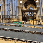 Choir Stage Tiers at Melton Mowbray church supplied by NexGen Staging Sheffield