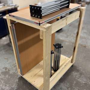 Case trolley for staging panels