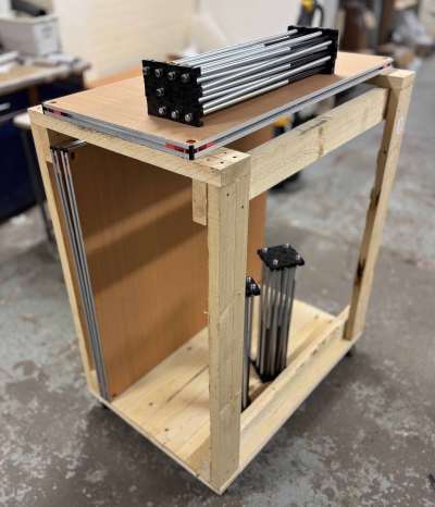 Case trolley for staging panels