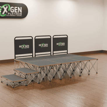 SteelCity 3x2m @ 600mm high with 2 steps. Grey Carpet