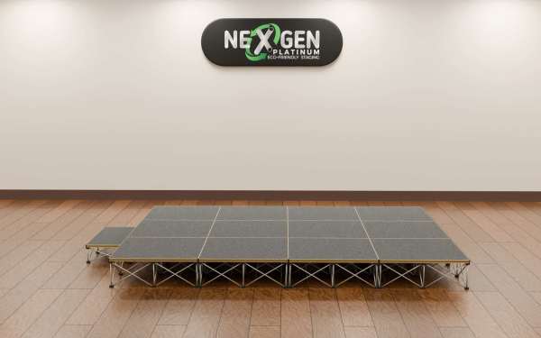 NexGen SteelCity Modules - (4×3m Stage Package) Choose Any Surface and any height combo.A medium‑sized, professional staging solution with magnetic simplicity and Sheffield‑engineered strength.Fast magnetic assembly: 12 super‑fast magnetic connection deck panel modules  — no locks, no tools, no fuss.Package contents: (12) 1×1m SteelCity deck platforms with risers at your choice of height.Finish options: Choose