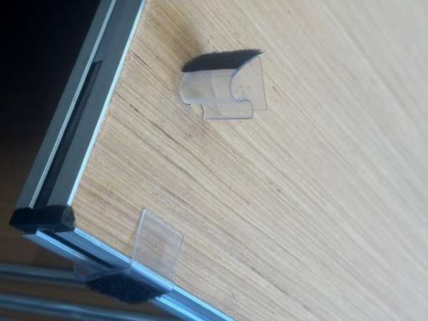 NexGen Valance Clips £12 per 25 pck Designed for 1 metre platforms - 5 clips p/metre Description: Cloth Valance clips, with Velcro strips, to attach your NexGen Cloth Valance skirting. Black Velcro Clip x 25 CLIPS ONLY Easy fix velcro Available for 200mm, 300mm, 400mm, 600mm, (800mm & 1000mm extra cost) Clips, fit directly onto Skirting Clips