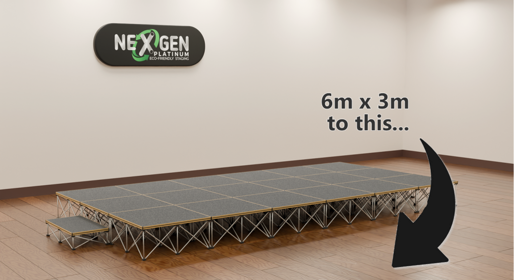 showing a 6m x 3m stage - experience-incredible-storage-for-staging