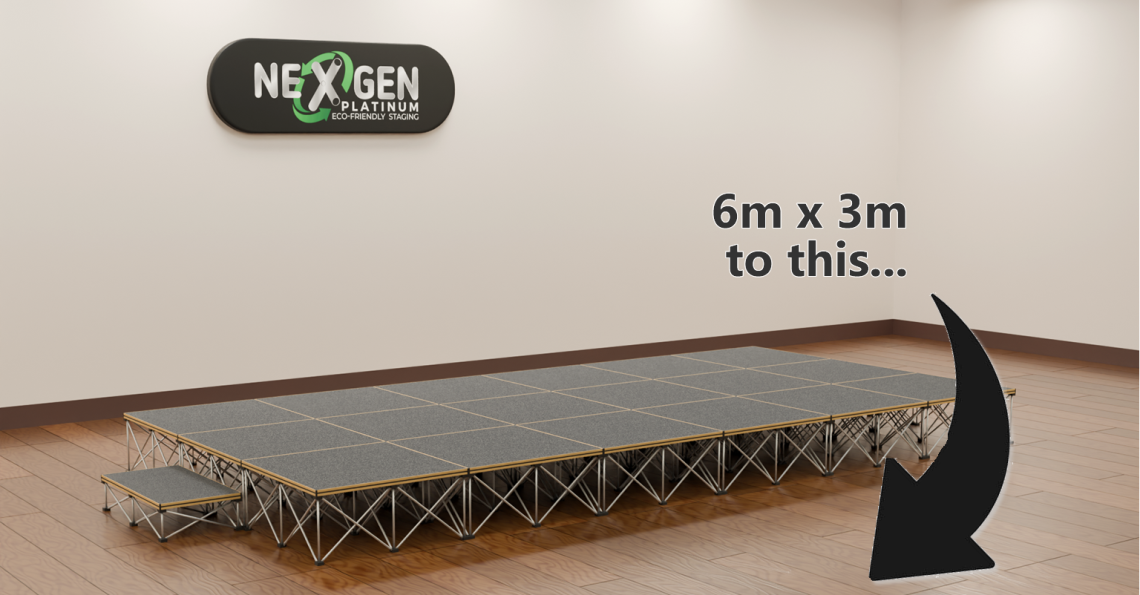 showing a 6m x 3m stage - experience-incredible-storage-for-staging